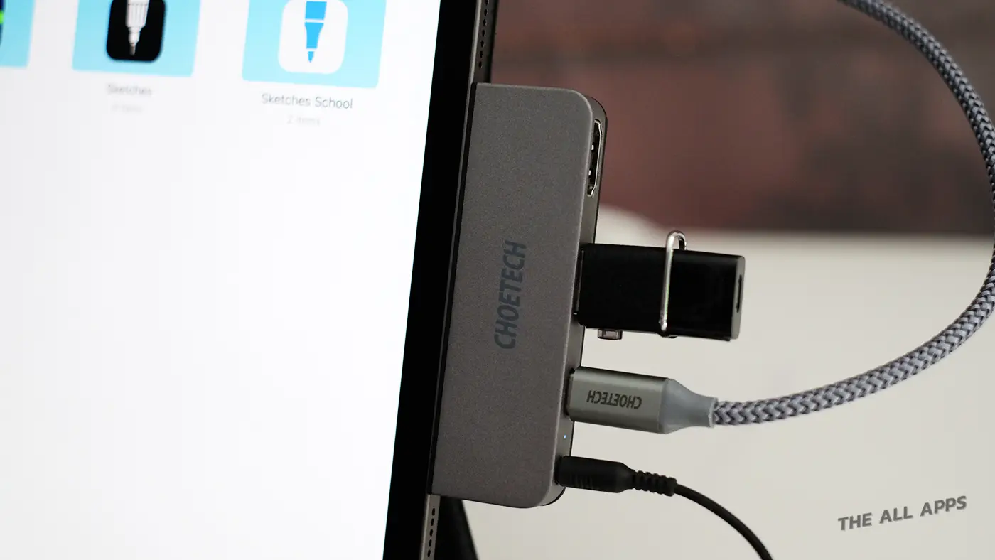รีวิว Choetech USB C HUB 4 in 1 สำหรับ iPad Pro ต่อหูฟัง ต่อ HDMI มีพอร์ต USB, USB-C