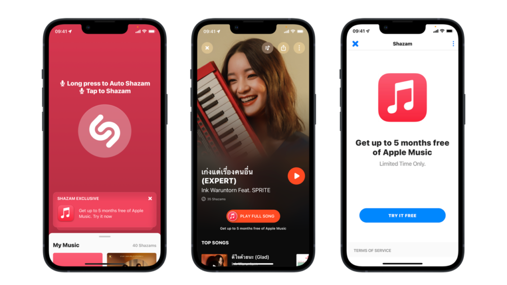 ฉลองรับสิ้นปี! ผู้ใช้ Shazam รับสิทธิฟัง Apple Music ฟรีสูงสุด 5 เดือน ไม่ว่าจะเคยเป็นสมาชิก Apple Music มาก่อนหรือไม่ก็ตาม 