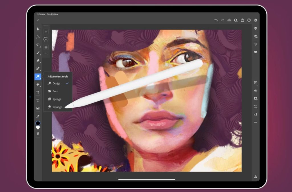 Adobe เพิ่ม Smudge และ Sponge tool เครื่องมือใหม่ใน Photoshop สำหรับ iPad