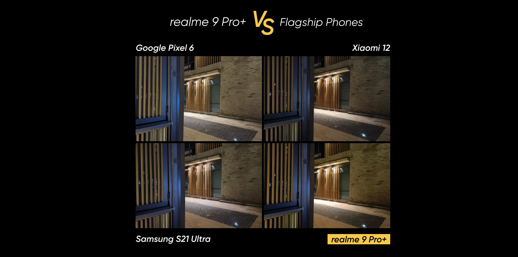 เรียลมี เผยภาพถ่ายเปรียบเทียบ realme 9 Pro+ กับ Android แฟล็กชิปอย่าง Google Pixel 6, Xioami 12 และ Samsung Galaxy S21 Ultra