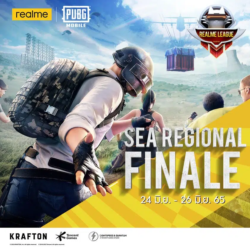 ร่วมให้กำลังใจ 6 ทีมสุดท้ายจากไทย สู้ศึกการแข่งขันรอบสุดท้าย realme League: realme X PUBG MOBILE SEA GRAND FINAL วันที่ 24-26 มิ.ย. 65