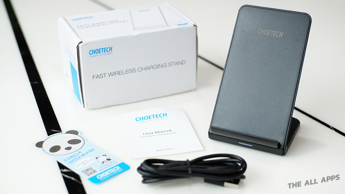 แกะกล่อง แท่นชาร์จไร้สาย CHOETECH Fast Wireless Charging Stand ใช้ได้ทั้ง iPhone และ Android