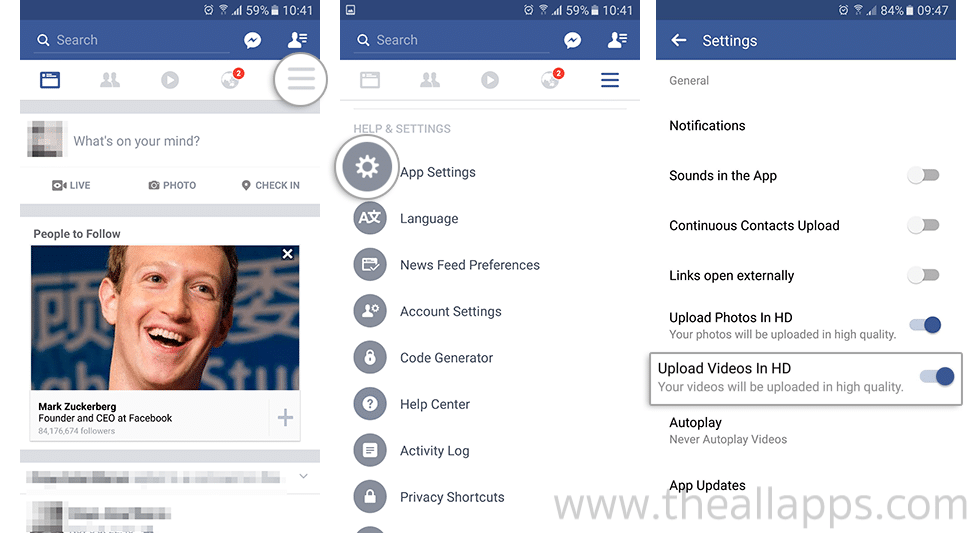 facebook upload video hd android