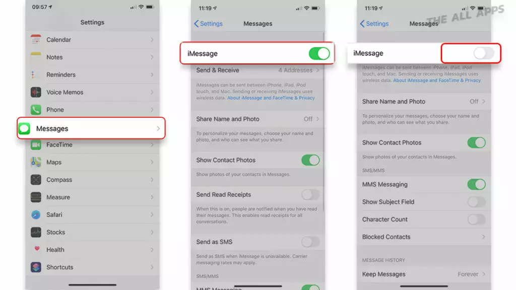 วิธีปิดการใช้งาน iMessage
