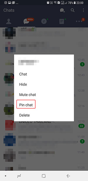 LINE Pin chat