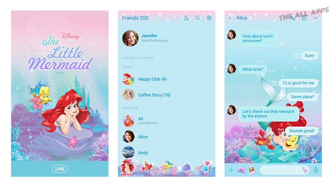 Walt Disney ประเทศญี่ปุ่น แจกธีม LINE สุดน่ารักให้ผู้ใช้งานไปใช้กันฟรีๆ กับลาย The Little Mermaid (Under the Sea) ที่สามารถใช้งานได้บน iOS และ Android