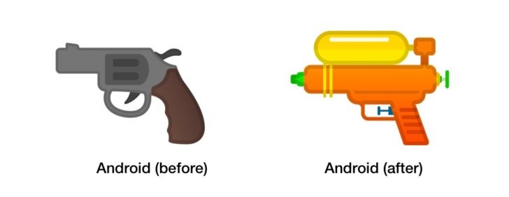 Google เปลี่ยน Emoji ปืนพกเป็นปืนฉีดน้ำ