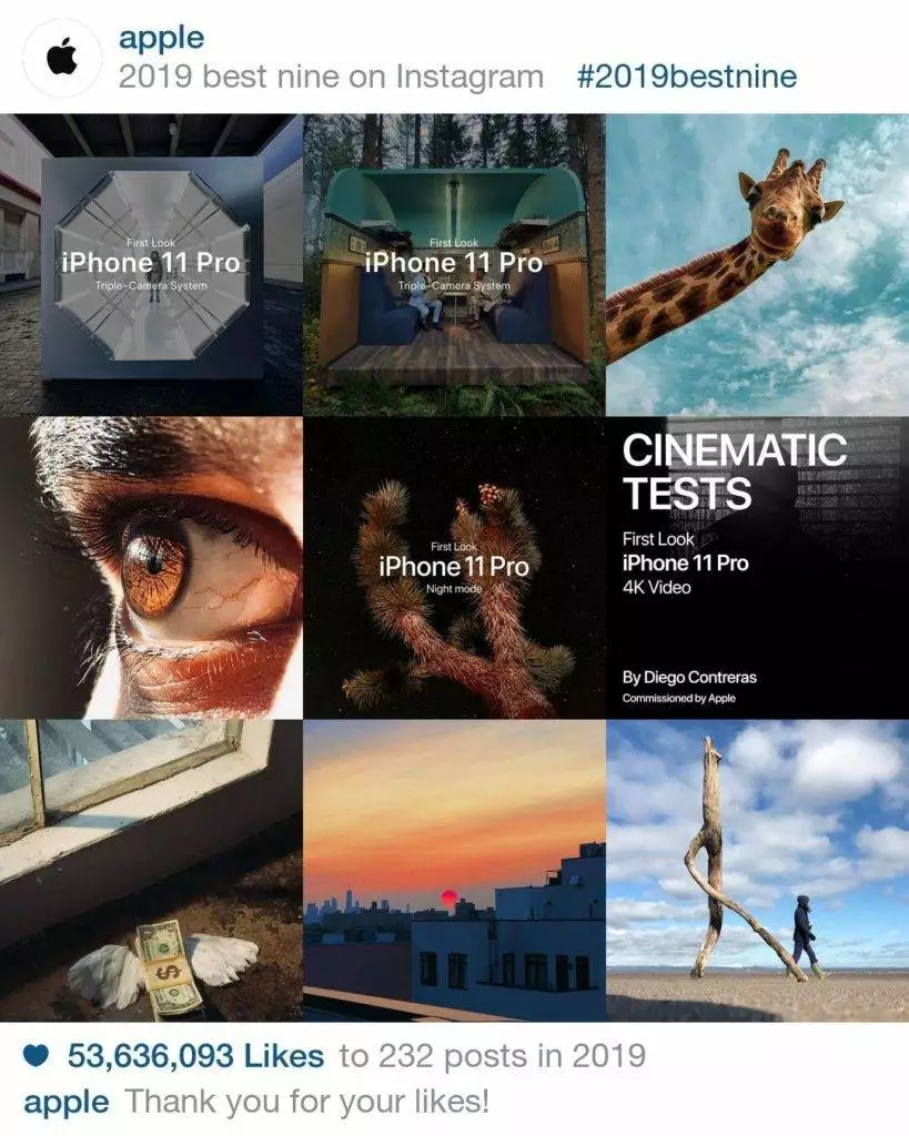 apple BEST NINE 2019 instagram