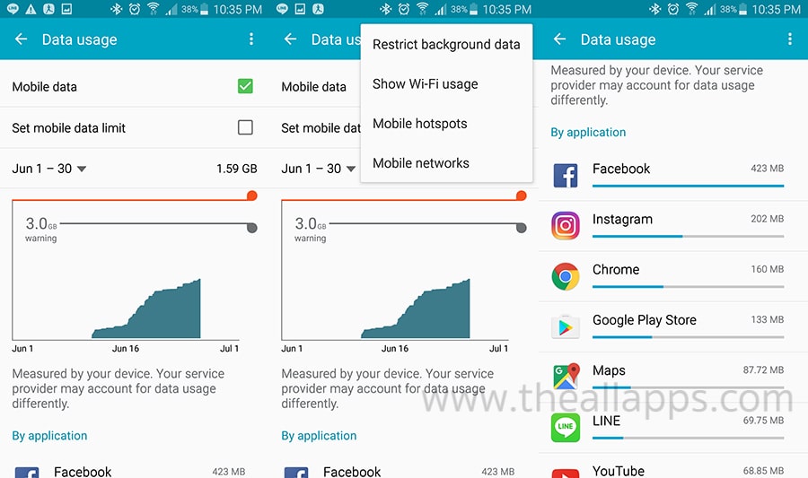 save internet data android Restrict background data